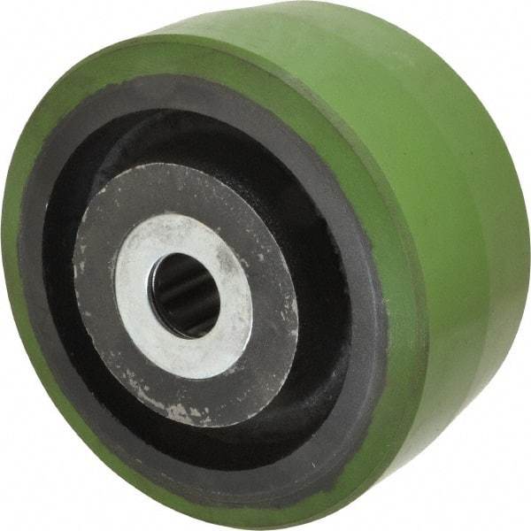 Albion - 6 Inch Diameter x 3 Inch Wide, Polyurethane Caster Wheel - 2,040 Lb. Capacity, 3-1/4 Inch Hub Length, 1 Inch Axle Diameter, Roller Bearing - Top Tool & Supply