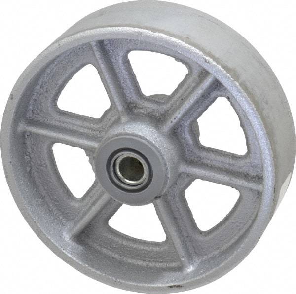 Albion - 6 Inch Diameter x 2 Inch Wide, Cast Iron Caster Wheel - 1,400 Lb. Capacity, 2-3/16 Inch Hub Length, 3/4 Inch Axle Diameter, Roller Bearing - Top Tool & Supply