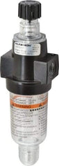 Wilkerson - 1/4 NPT Port, 150 Max psi, Miniature Lubricator - Polycarbonate Bowl, Zinc Body, 20 CFM, 125°F Max, 1.73" Wide x 5.8" High - Top Tool & Supply