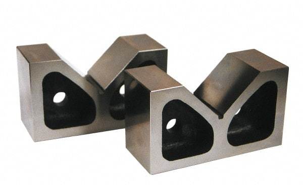 SPI - 5-1/8" Max Capacity, 90° Angle, Cast Iron V-Block - 12" Long x 6" Wide x 8" High, Sold as Matched Pair - Top Tool & Supply