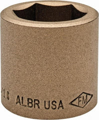 Ampco - 1-1/16", 1/2" Drive, Standard Hand Socket - 6 Points, 1-1/2" OAL, Aluminum Bronze - Top Tool & Supply