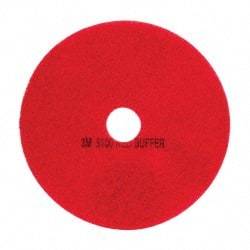 3M - Spray Buffing Pad - 20" Machine, Red Pad, Polyester - Top Tool & Supply