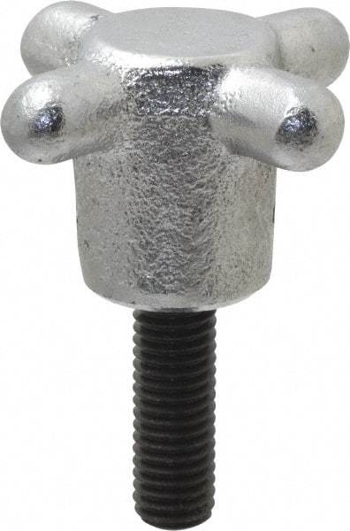 Strong Hand Tools - 2-1/2" Head Diam, 4 Point Spoked Knob - 1/2-13 Stem, Cast Iron - Top Tool & Supply