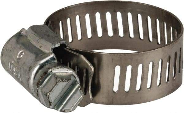 Parker - 1/2 to 1-1/4" Diam, Stainless Steel Worm Drive Clamp - Top Tool & Supply