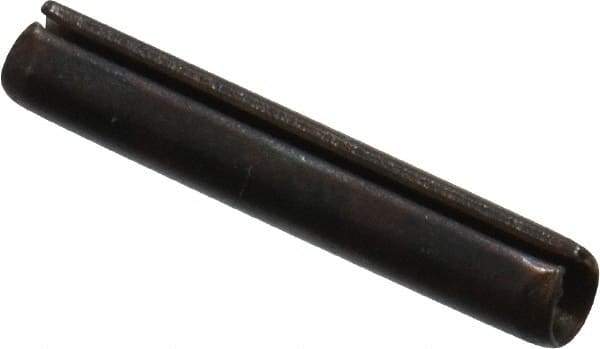 Value Collection - 2mm Diam x 12mm Long Slotted Spring Pin - Grade 1070-1080 Steel, Plain Finish - Top Tool & Supply