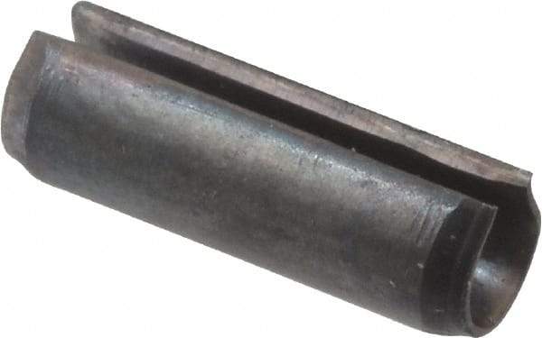 Value Collection - 2.5mm Diam x 8mm Long Slotted Spring Pin - Grade 1070-1080 Steel, Plain Finish - Top Tool & Supply