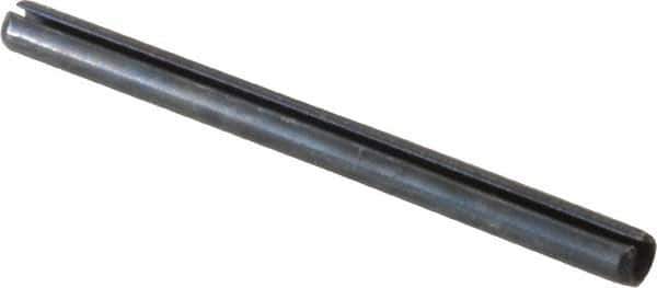 Value Collection - 3mm Diam x 40mm Long Slotted Spring Pin - Grade 1070-1080 Steel, Plain Finish - Top Tool & Supply