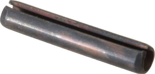 Value Collection - 4mm Diam x 22mm Long Slotted Spring Pin - Grade 1070-1080 Steel, Plain Finish - Top Tool & Supply