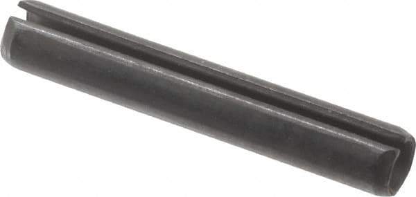 Value Collection - 4mm Diam x 26mm Long Slotted Spring Pin - Grade 1070-1080 Steel, Plain Finish - Top Tool & Supply