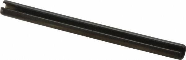 Value Collection - 6mm Diam x 80mm Long Slotted Spring Pin - Grade 1070-1080 Steel, Plain Finish - Top Tool & Supply