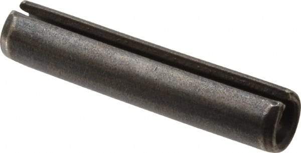 Value Collection - 10mm Diam x 50mm Long Slotted Spring Pin - Grade 1070-1080 Steel, Plain Finish - Top Tool & Supply