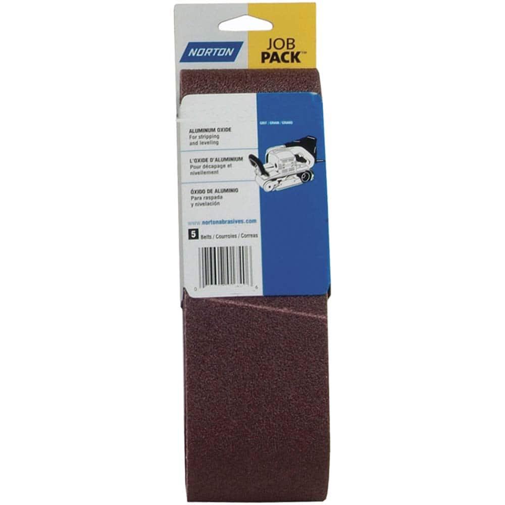 Norton - 3" Wide x 24" OAL, 80 Grit, Aluminum Oxide Abrasive Belt - Top Tool & Supply