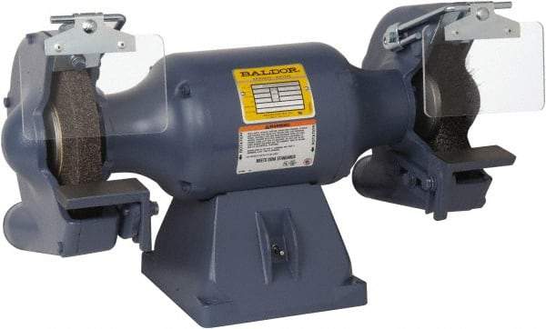 Baldor - 8" Wheel Diam x 1" Wheel Width, 3/4 hp Grinder/Buffer - 3/4" Arbor Hole Diam, 1 Phase, 3,600 Max RPM, 115/230 Volts - Top Tool & Supply