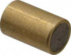 Mag-Mate - 5/16" Diam x 1/2" High, 0.18 Lb Average & 0.35 Lb Max Pull Force, Brass Alnico Shielded Magnet - 800°F Max Operating Temp, 0.032" Wall Thickness - Top Tool & Supply