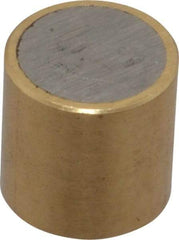 Mag-Mate - 3/8" Diam x 3/8" High, 0.1 Lb Average & 0.2 Lb Max Pull Force, Brass Alnico Shielded Magnet - 800°F Max Operating Temp, 0.032" Wall Thickness - Top Tool & Supply