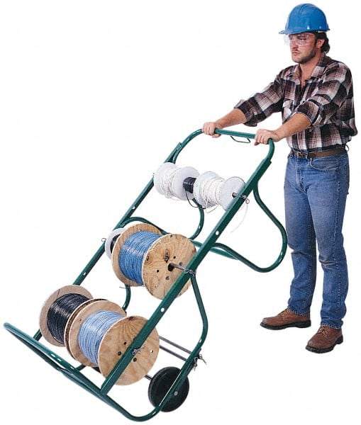 Greenlee - 750 Lb Capacity, 27" Wide x 54-1/2" Long x 26-1/2" High Wire Cart - 5 Slot, 6 Spool, Steel - Top Tool & Supply