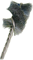 Osborn - 3-1/2" Diam Helical Nylon Tube Brush - Single Spiral, 3" Brush Length, 9" OAL, 1/2" Diam Shank - Top Tool & Supply