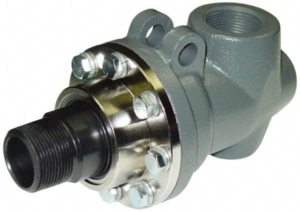 Barco - 1/2 NPT Right Hand Rotor Thread, 1/2" NPT Port, 5-7/8" Body Length, Dual Flow, High Temperature (Hot Oil), Rotary Union - 600 Max RPM, 100 Max Hot Oil psi - Top Tool & Supply