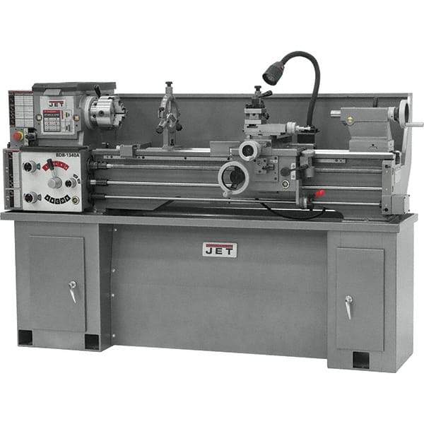 Jet - 13" Swing, 120" Between Centers, 230 Volt, Single Phase Bench Lathe - 5MT Taper, 2 hp, 70 to 1,600 RPM, 1-3/8" Bore Diam - Top Tool & Supply