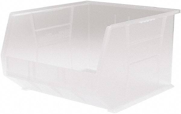 Akro-Mils - 75 Lb. Load Capacity, 18" Deep, Clear Polymer Hopper Stacking Bin - 11" High x 16-1/2" Wide x 18" Long - Top Tool & Supply