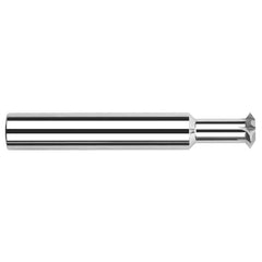 Harvey Tool - 1/4° 1/4" Cut Diam, 1/8" Cut Width, 1/4" Shank, Solid Carbide Double-Angle Cutter - Top Tool & Supply