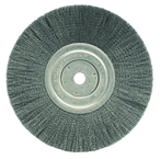 8" - Diameter Narrow Face Crimped Wire Wheel; .008" Steel Fill; 5/8" Arbor Hole - Top Tool & Supply