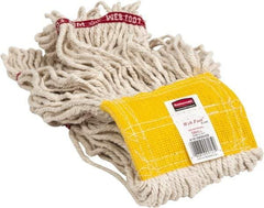 Rubbermaid - 5" Yellow Head Band, Small Blended Fiber Loop End Mop Head - 4 Ply, Use for General Purpose - Top Tool & Supply