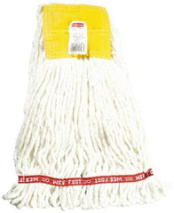 Rubbermaid - 5" Yellow Head Band, Small Blended Fiber Loop End Mop Head - 4 Ply, Use for General Purpose - Top Tool & Supply