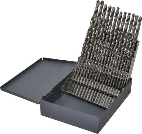 Drill Bit Set: Jobber Length Drill Bits, 60 Pc, 118 °, High Speed Steel Oxide, Standard, Straight Shank