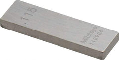 Mitutoyo - 0.115" Rectangular Steel Gage Block - Accuracy Grade 0, Includes Certificate of Inspection - Top Tool & Supply