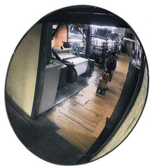 PRO-SAFE - Indoor & Outdoor Round Convex Safety, Traffic & Inspection Mirrors - Acrylic Lens, Galvanized Steel Backing, 30" Diam, 32' Max Covered Distance - Top Tool & Supply