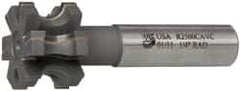 Whitney Tool Co. - 1/4" Radius, 1/2" Circle Diam, 1-1/2" Cutter Diam, 1" Cutting Width, Shank Connection, Concave Radius Cutter - 3/4" Shank Diam, 4" OAL, Carbide-Tipped, Uncoated, Profile Ground, 6 Teeth, Weldon Flat - Top Tool & Supply