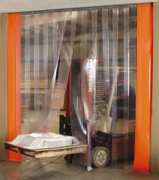 Aleco - 8' Door Width x 8' Door Height Vinyl Clear Smooth Strip Door Kit - 12" Strip Width x 1/8" Strip Thickness, 66% Overlap - Top Tool & Supply