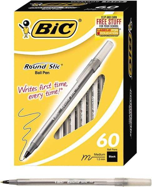 Bic - Ball Point Round Stick Grip Pen - Black - Top Tool & Supply