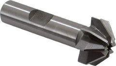 Made in USA - 3/4" Large x 5/16" Small Diam, 3/8" Width of Cut, 90° Included Angle, 8 Teeth, High Speed Steel Face Angle Cutter - 3/8" Shank Diam, 1-15/16" Overall Length, Weldon Flat - Top Tool & Supply