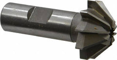 Made in USA - 1-1/4" Large x 1/2" Small Diam, 17/32" Width of Cut, 90° Included Angle, 10 Teeth, High Speed Steel Face Angle Cutter - 5/8" Shank Diam, 2-13/32" Overall Length, Weldon Flat - Top Tool & Supply