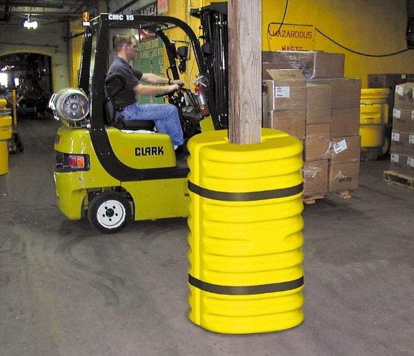 Eagle - 24" Wide x 24" Deep x 42" High, High Density Polyethylene Column Protector - Fits 6" Columns, Yellow - Top Tool & Supply