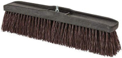 PRO-SOURCE - 18" Heavy Duty Polypropylene Push Broom - 3-1/4" Bristle Length, Plastic Block, Bolt-On Handle Connection, Handle Sold Separately - Top Tool & Supply