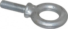 Made in USA - 2,400 Lb Capacity, Steel, 1/2-13 Thread, Fixed Lifting Eye Bolt - Fully Threaded, 1-1/2" Shank, 1-1/2" Thread Length, Shoulder - Top Tool & Supply