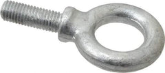 Made in USA - 4,000 Lb Capacity, Steel, 5/8-11 Thread, Fixed Lifting Eye Bolt - Fully Threaded, 1-3/4" Shank, 1-3/4" Thread Length, Shoulder - Top Tool & Supply