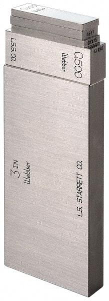 Starrett - 0.25" Rectangular Steel Gage Block - Accuracy Grade 0 - Top Tool & Supply