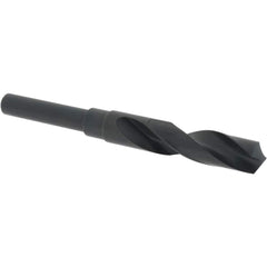 Reduced Shank Drill Bit: 45/64'' Dia, 1/2'' Shank Dia, 118  ™, High Speed Steel 6'' OAL, 3-1/8'' Flute Length, Oxide Finish, Straight-Cylindrical Shank, RH Cut