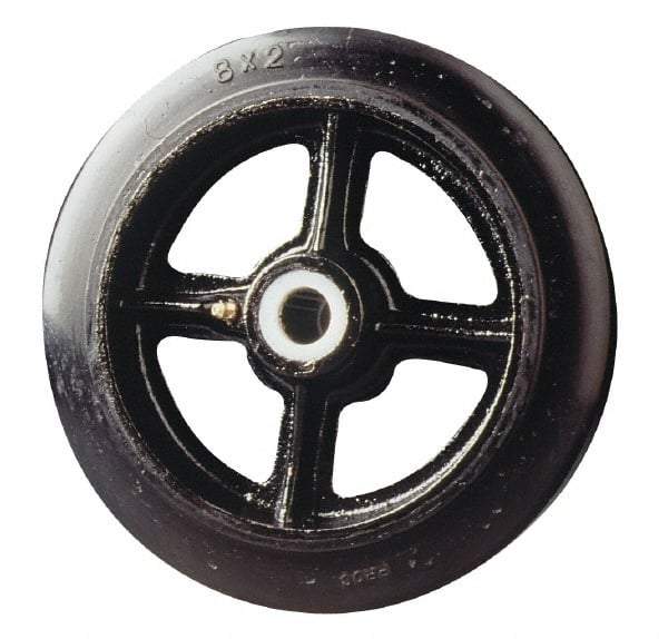 Fairbanks - 5 Inch Diameter x 2 Inch Wide, Rubber Caster Wheel - 700 Lb. Capacity, 2-3/16 Inch Hub Length, 5/8 Inch Axle Diameter, Roller Bearing - Top Tool & Supply