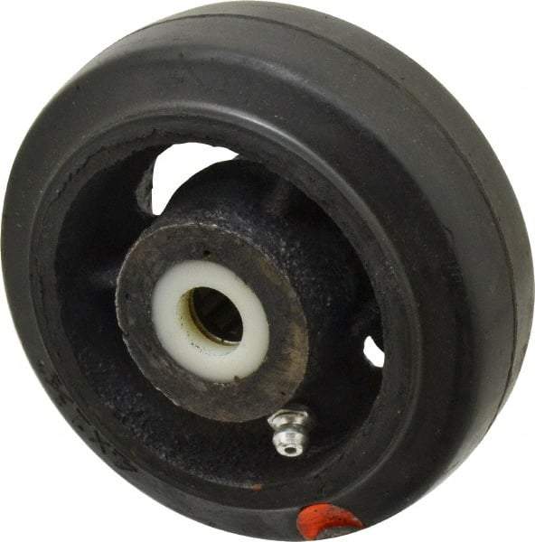 Fairbanks - 4 Inch Diameter x 1-1/2 Inch Wide, Rubber Caster Wheel - 400 Lb. Capacity, 1-11/16 Inch Hub Length, 1/2 Inch Axle Diameter, Roller Bearing - Top Tool & Supply