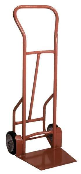 Wesco Industrial Products - 900 Lb Capacity 53" OAH Hand Truck - Swept Back Handle, Steel, Mold-On Rubber Wheels - Top Tool & Supply