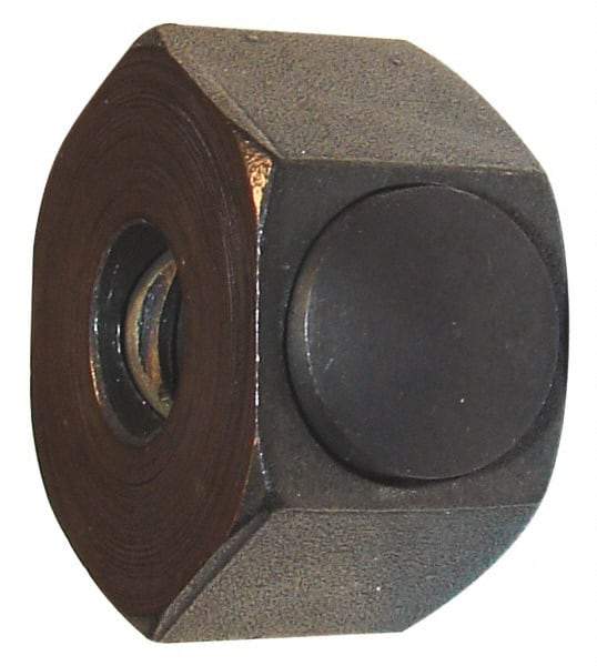 Morton Machine Works - 1/4-20 UNC Steel Right Hand Push Button Hex Nut - 7/8" Across Flats, 9/16" High, Black Oxide Finish - Top Tool & Supply