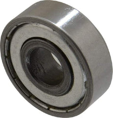 Value Collection - 1/2" Bore Diam, 1-3/8" OD, Double Shield Unground Retainer Type Radial Ball Bearing - 7/16" Wide, 1 Row, Round Bore, 915 Lb Dynamic Capacity - Top Tool & Supply