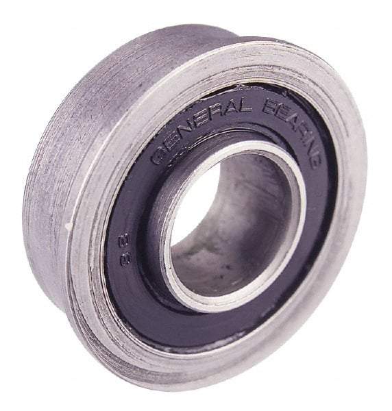 Value Collection - 3/8" Bore Diam, 29/32" OD, Double Seal Unground Retainer Type Radial Ball Bearing - With Flange, 1 Row, Round Bore, 450 Lb Dynamic Capacity - Top Tool & Supply