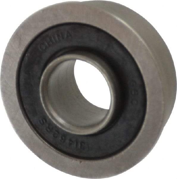 Value Collection - 3/8" Bore Diam, 7/8" OD, Double Seal Unground Retainer Type Radial Ball Bearing - With Flange, 1 Row, Round Bore, 450 Lb Dynamic Capacity - Top Tool & Supply