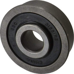 Value Collection - 3/8" Bore Diam, 1-1/8" OD, Double Seal Unground Retainer Type Radial Ball Bearing - With Flange, 1 Row, Round Bore, 691 Lb Dynamic Capacity - Top Tool & Supply